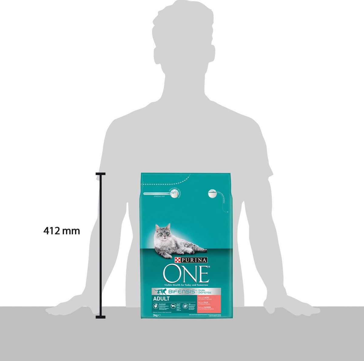 Purina ONE Adult - Kattenvoer Droogvoer - Zalm & Volkoren Granen - 3kg - Afbeelding 7
