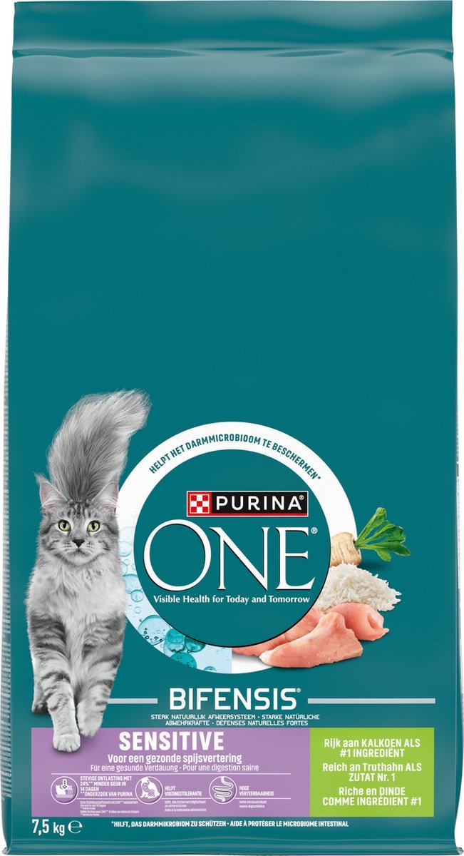 PURINA ONE Adult Sensitive - Kattenbrokjes - Kalkoen - 7.5 kg - Afbeelding 3