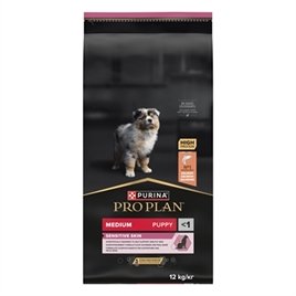 PURINA PRO PLAN Sensitive Skin Medium Puppy - zalm - 12 kg