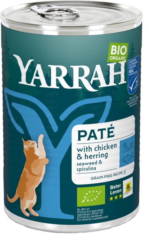 Yarrah Cat Blik Pate - Vis - Kattenvoer - 12 x 400 g