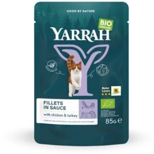 YARRAH BIOLOGISCHE KATTENVOER FILETS MET KALKOEN IN SAUS 14X85 GR